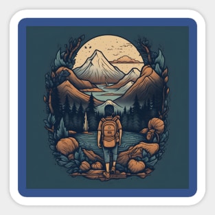 Backpacking Hiking Wanderlust Sticker